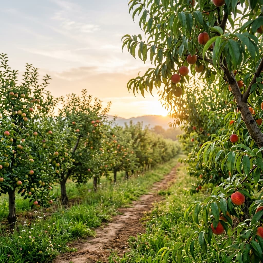 Lush orchard