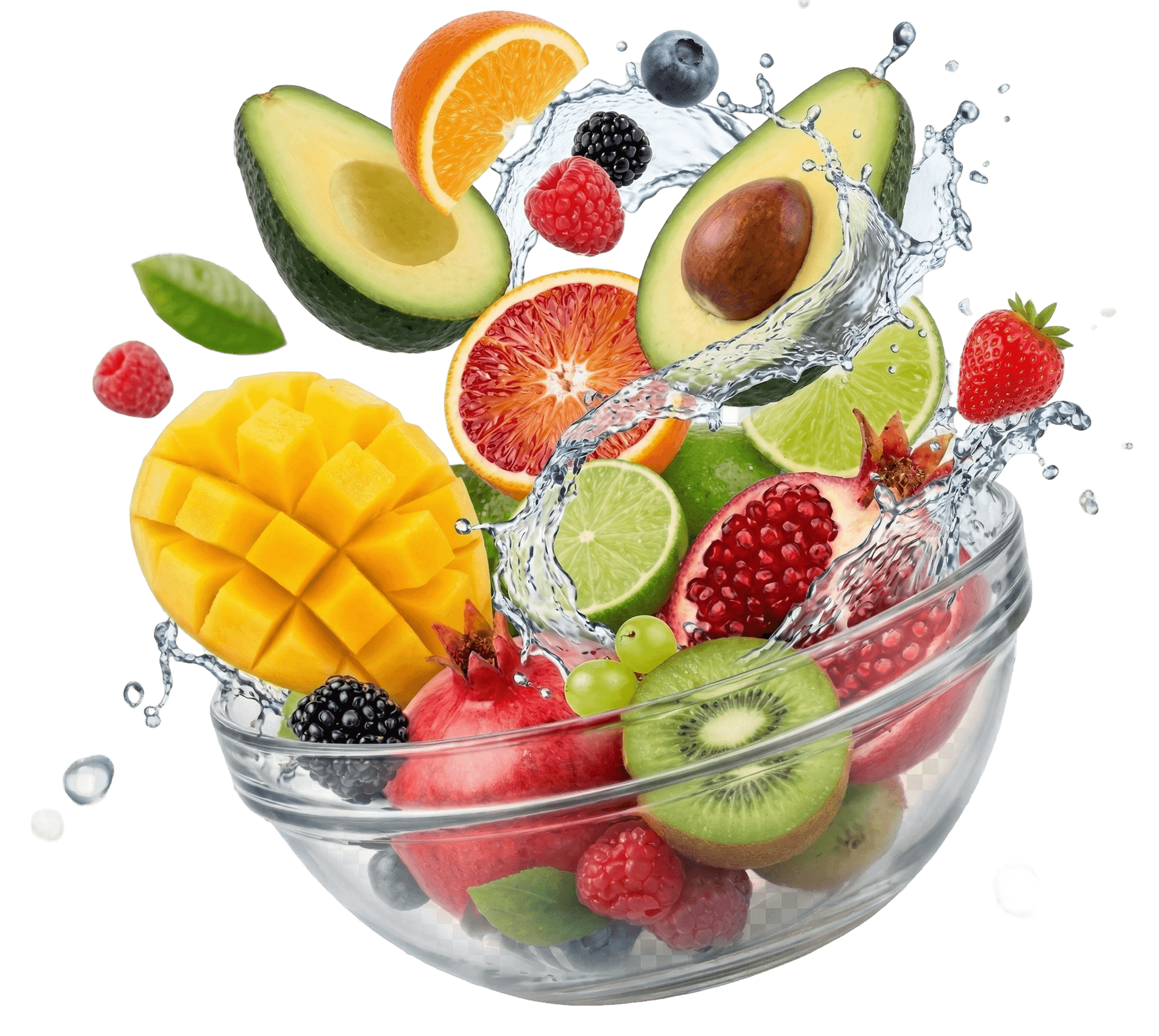Fresh premium fruits arrangement in a bowl
